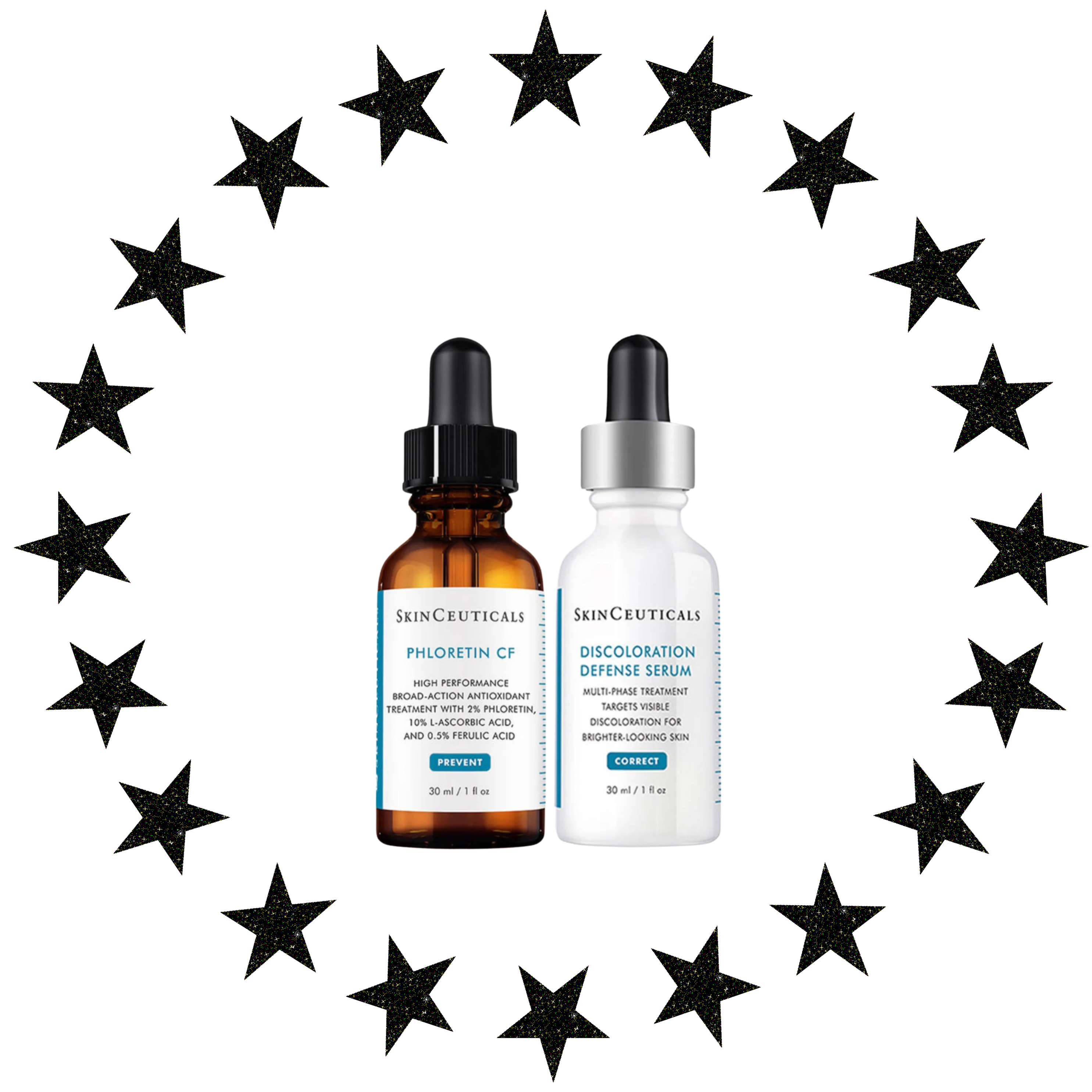 Skinceuticals Discolouration Power Pair Phloretin CF and Discoloration Defense.