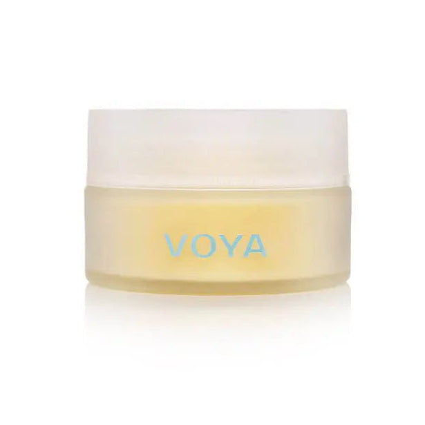 Jar of Voya cleanser on a white background