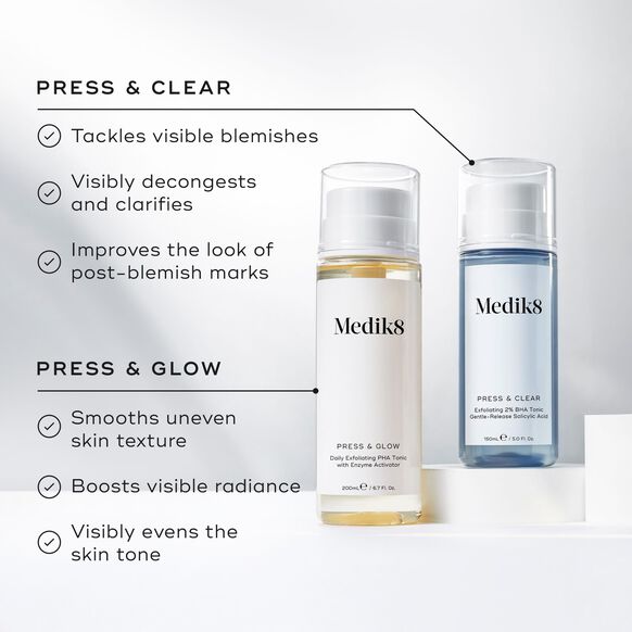 Medik8 Press & Clear and Press & Glow product results 