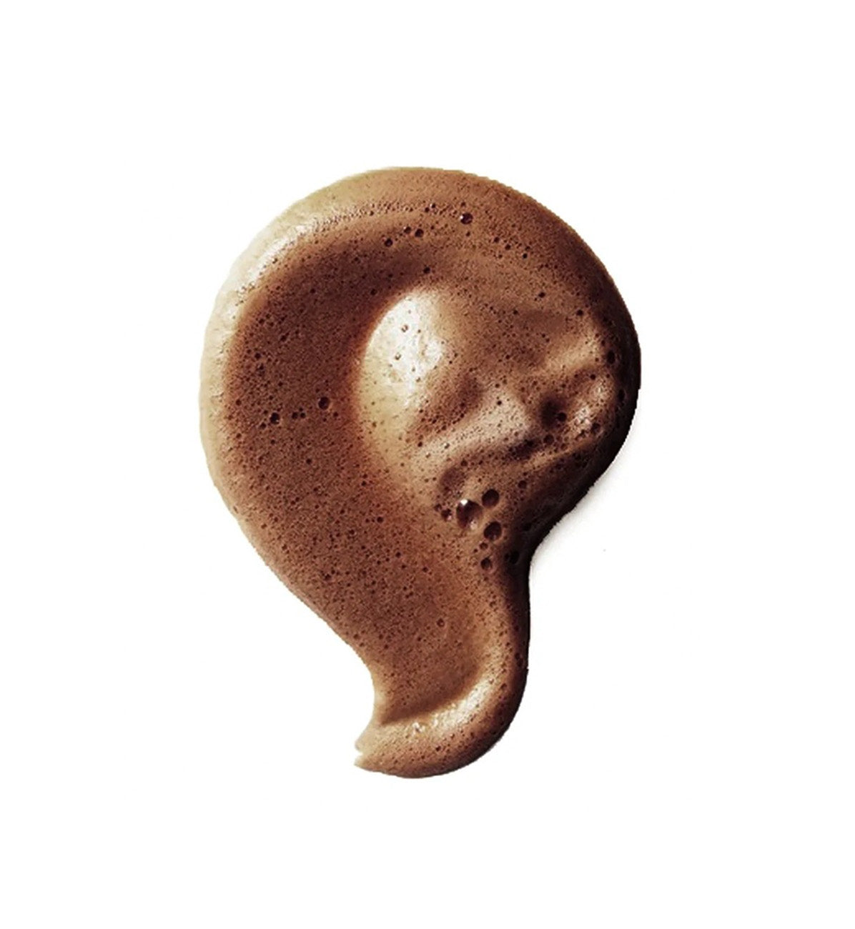 Chocolate cream swatch on a white background