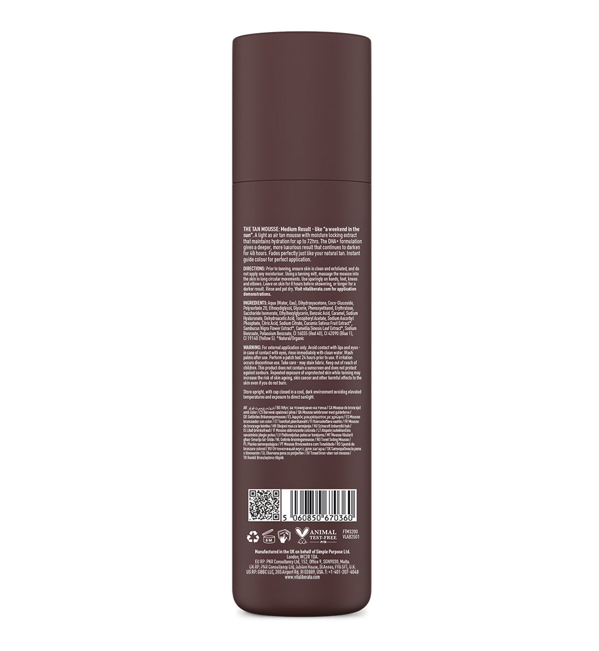 Vita Liberata The Mousse, Tinted Lasting Tan, Medium