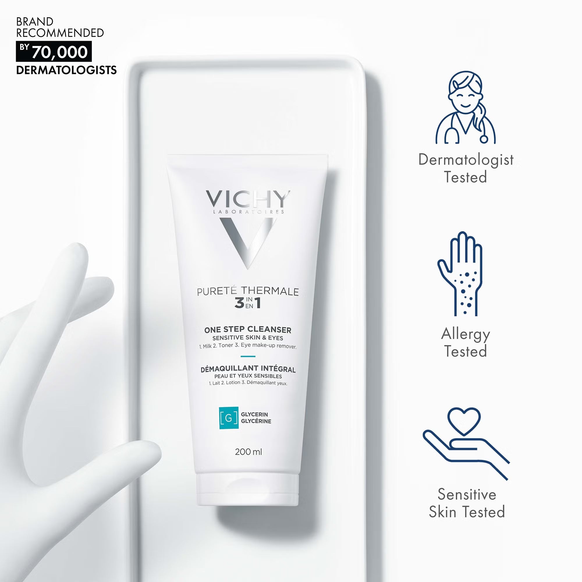 Vichy Purete Thermale 3 in 1 One Step Cleanser 200ml