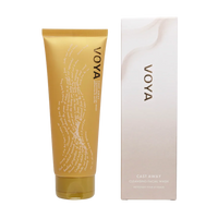 Voya body wash castaway tube and packaging on a white background