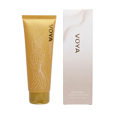 Voya body wash castaway tube and packaging on a white background