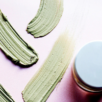 Voya Get Glowing Illuminating Clay Mask in glass jar with lid