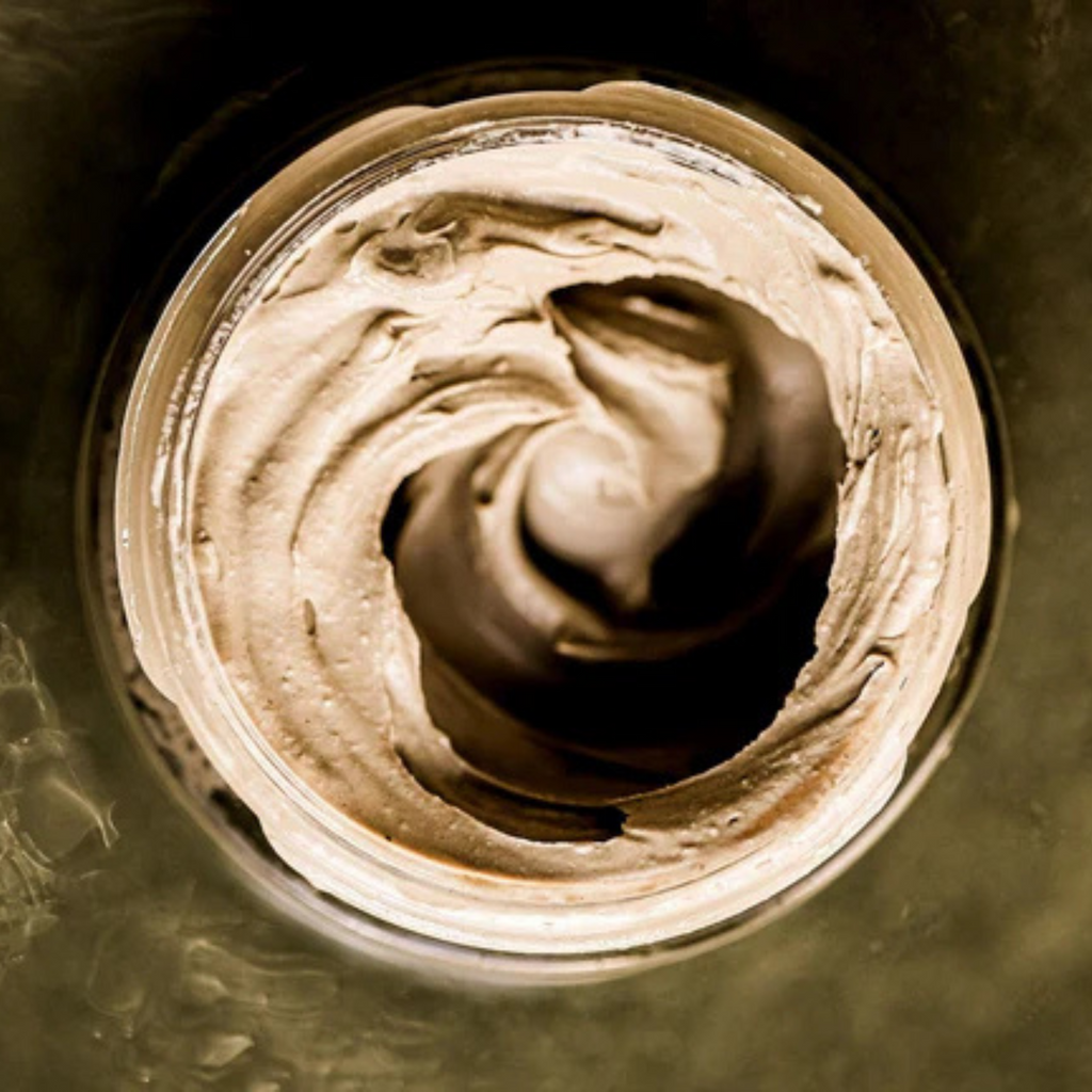 Voya Get Glowing Illuminating Clay Mask in glass jar with lid