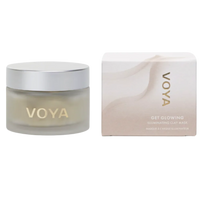 Voya Get Glowing Illuminating Clay Mask in glass jar with lid