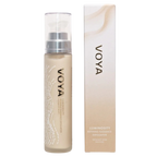 VOYA Luminosity Refining Radiance Exfoliator in glass bottle with pump and clear plastic lid