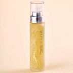 Voya Maskerade Soothing Facial Mask in glass pump bottle with clear lid, hydrating, tightening and brightening