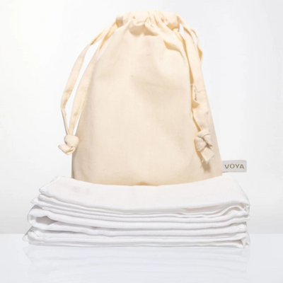 VOYA Organic Muslin Facial Cloths X3