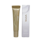 Voya Visage Awakening Eye Mask in gold tube packaging next to its box