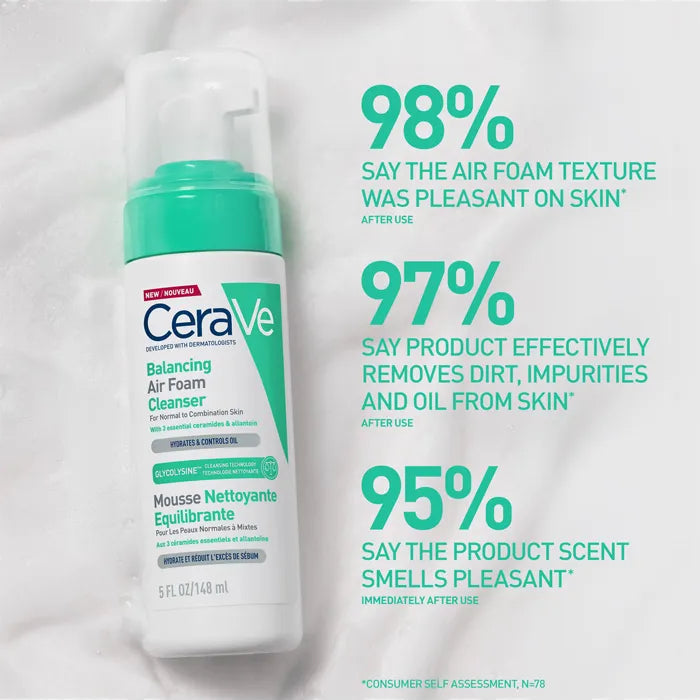 CeraVe Balancing Air Foam Cleanser – foam texture