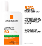 La Roche Posay Anthelios UVMune Oil Control fluid spf50+ 50ml bottle with text on benefits of the products 