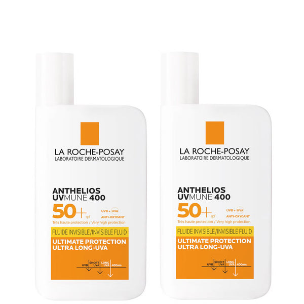 La Roche-Posay Anthelios UVMune 400 Invisible Fluid SPF50+ Sun Cream Bundle