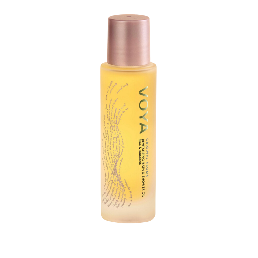 VOYA’s original African Lime and Clove citrus-scented luxurious bath and shower oil