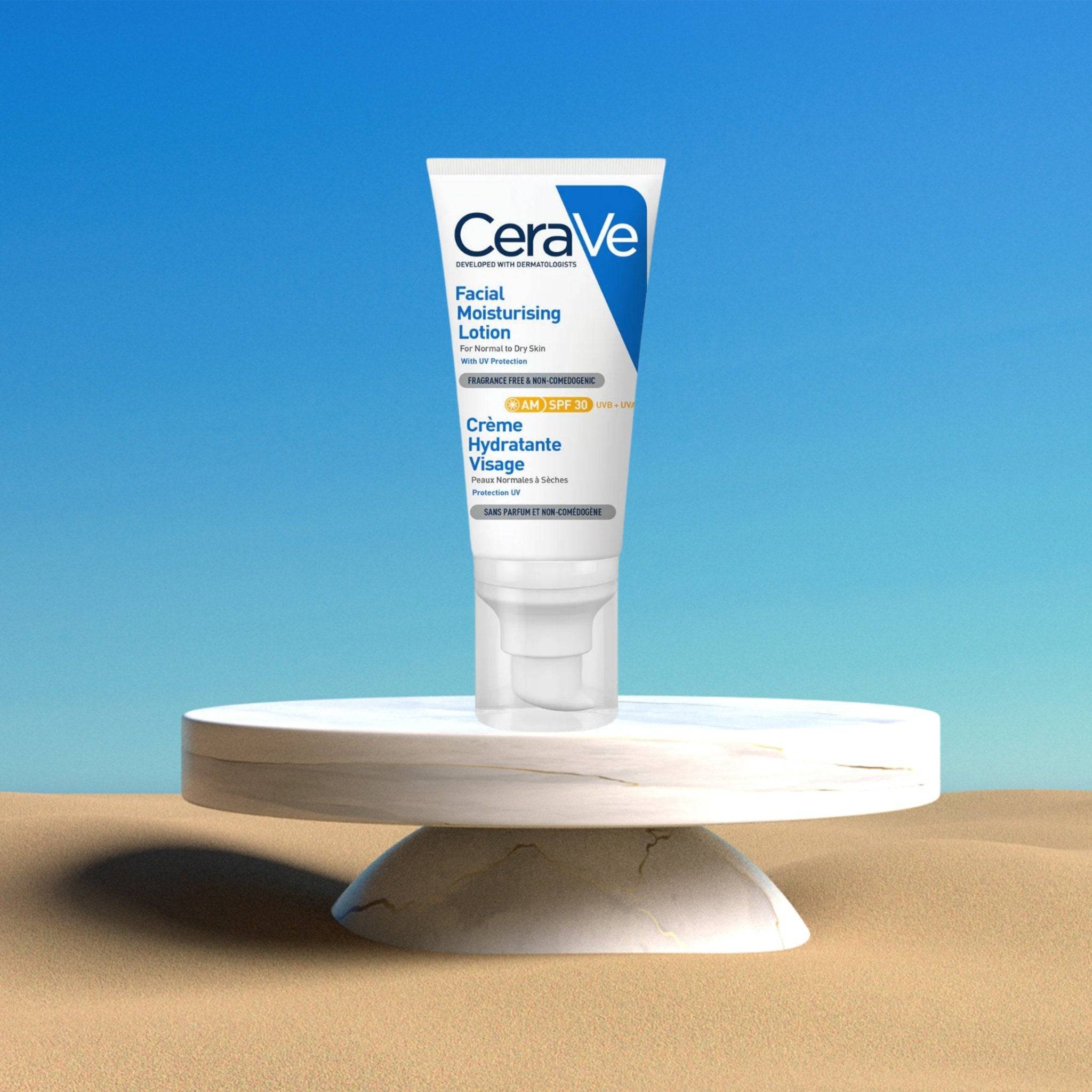 theskinbay.co.uk CeraVe AM Facial Moisturising Lotion SPF 30 52ml CeraVe Dry/Dehydrated Skin face cream Hyaluronic Acid moisturiser Normal Skin Sensitive skin Skincare SPF Teenage Skin
