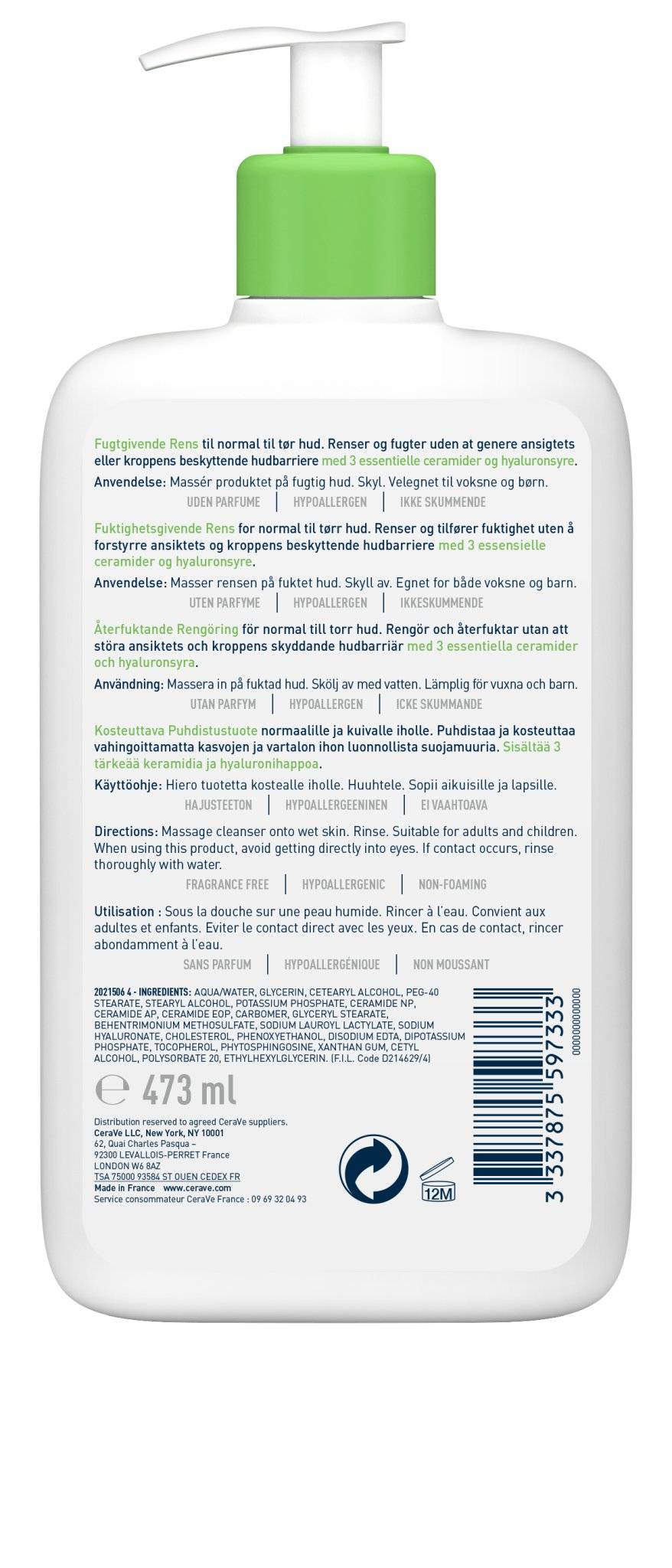 theskinbay.co.uk CeraVe Hydrating Cleanser 473ml CeraVe Cleanser & Toner Dry/Dehydrated Skin Sensitive skin Skincare Teenage Skin