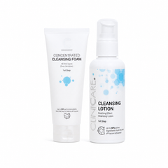 ClinicCare Double Cleanse Bundle - Cleansing Lotion 100ml + Concentrated Cleansing Foam 100ml