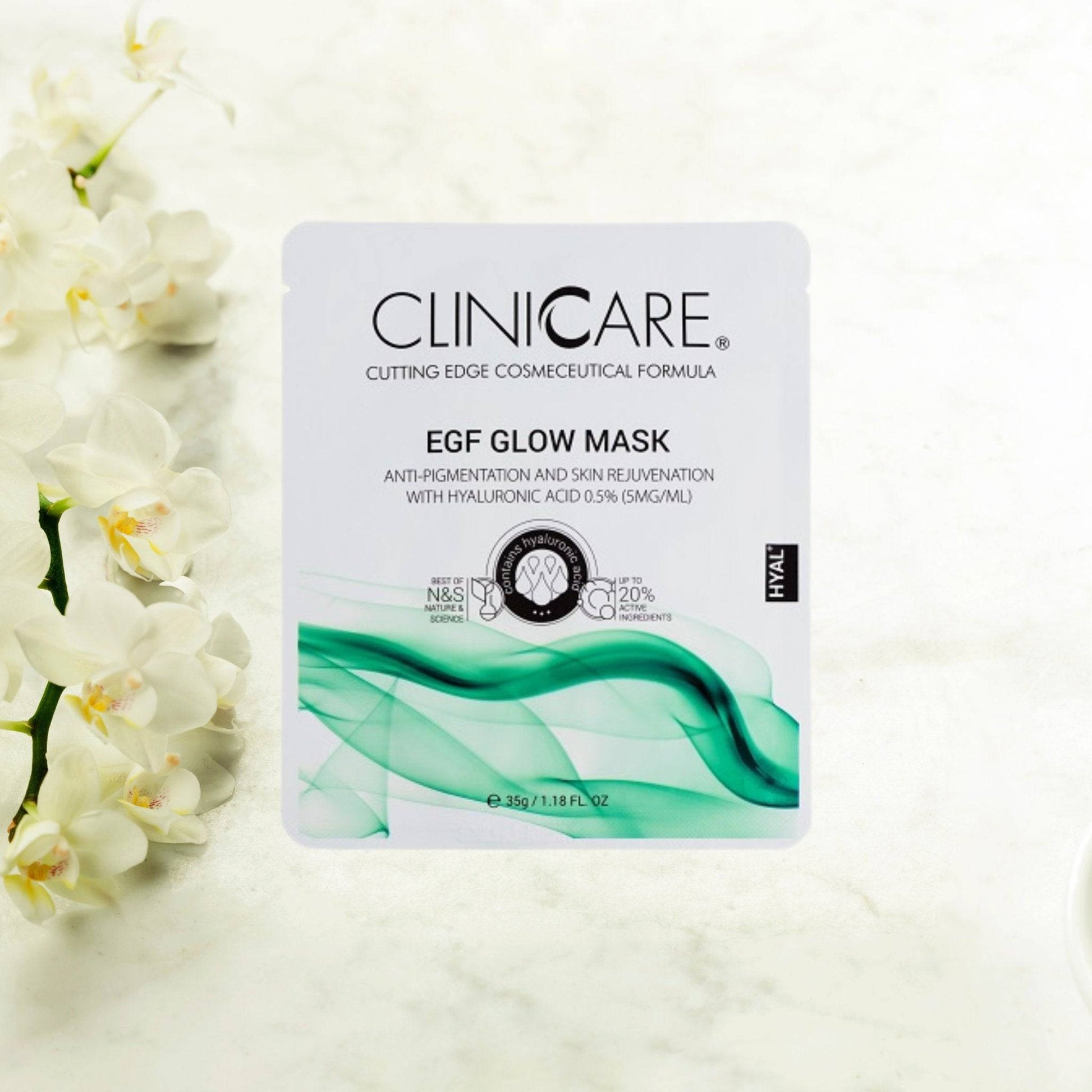 theskinbay.co.uk CLINICCARE EGF GLOW MASK Cliniccare Acne/Blemish Prone Dry/Dehydrated Skin Face Masks Fine Lines & Wrinkles Hyaluronic Acid Hyperpigmentation Normal Skin Skincare Sun Damaged Vegan