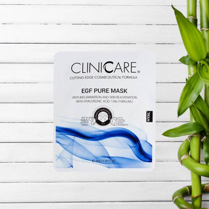 theskinbay.co.uk CLINICCARE EGF PURE mask Cliniccare Acne/Blemish Prone Face Masks Hyaluronic Acid Post Procedure Rosacea & Redness Sensitive Skin Skincare Sun Damaged Teenage Skin Vegan