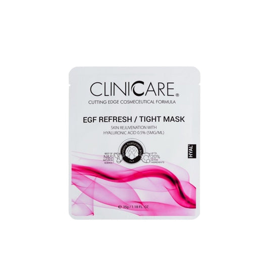 theskinbay.co.uk CLINICCARE EGF REFRESH TIGHT MASK Cliniccare Ageing Skin Dry/Dehydrated Skin Face Masks Fine Lines & Wrinkles Hyaluronic Acid Menopause Skincare Vegan