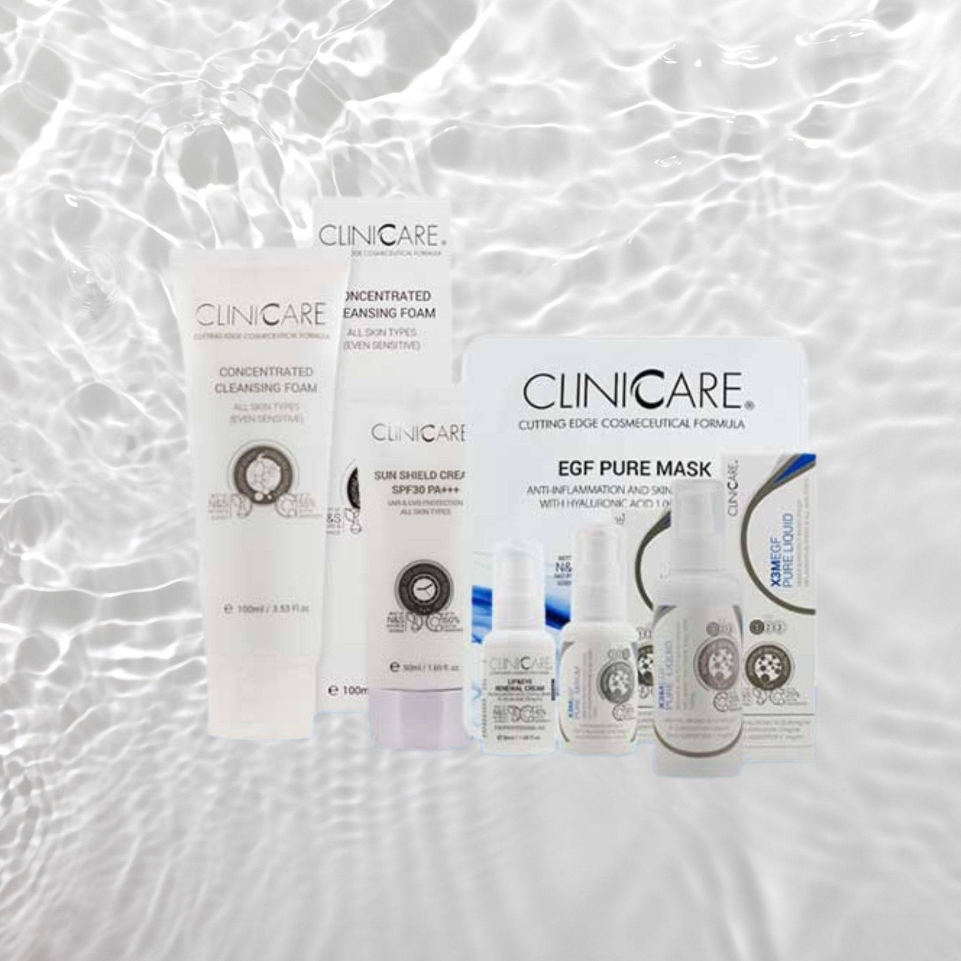 theskinbay.co.uk CLINICCARE Pure Complexion Clearing Kit 90 Day Plan (Vegan) Cliniccare Acne/Blemish Prone Rosacea & Redness Sensitive Skin Sun Damaged Targeted Skincare Kits Teenage Skin Vegan