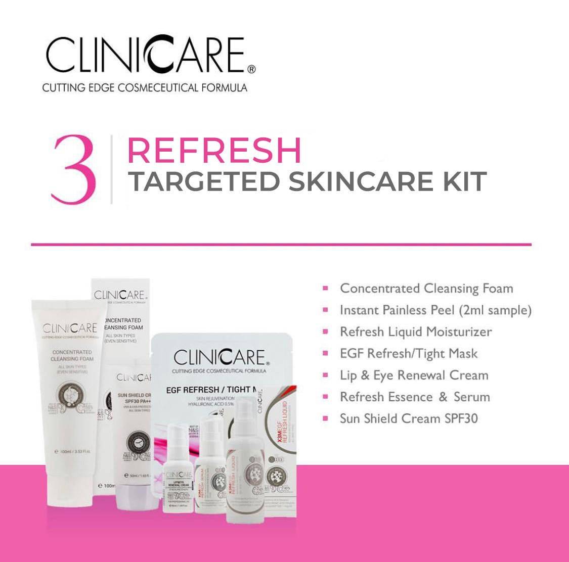 theskinbay.co.uk CLINICCARE Refresh Rejuvenating Kit 90 Day Plan (Vegan) Cliniccare Dry/Dehydrated Skin Normal Skin Oily Skin Sensitive Skin Targeted Skincare Kits Vegan