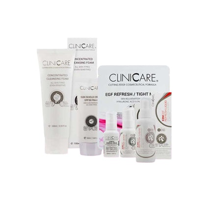 theskinbay.co.uk CLINICCARE Refresh Rejuvenating Kit 90 Day Plan (Vegan) Cliniccare Dry/Dehydrated Skin Normal Skin Oily Skin Sensitive Skin Targeted Skincare Kits Vegan