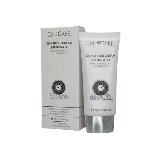 theskinbay.co.uk CLINICCARE Sun Shield Cream (SPF30) Cliniccare Ageing Skin Dry/Dehydrated Skin Fine Lines & Wrinkles Hyperpigmentation Normal Skin Oily Skin Post Procedure Pregnancy Rosacea & Redness Sensitive Skin Skincare Sun Damaged Sunscreen Vegan