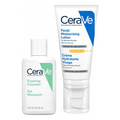 Cerave Cleanse & Protect Bundle CeraVe AM Facial Moisturising Lotion SPF 30 52ml + Free Foaming Cleanser 20ml