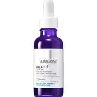 La Roche-Posay Mela B3 serum bottle with dropper on a white background