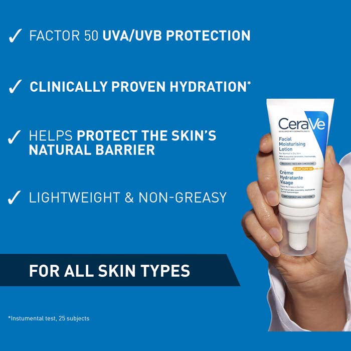 CeraVe AM Facial Moisturising Lotion SPF 50 52ml – secondary view