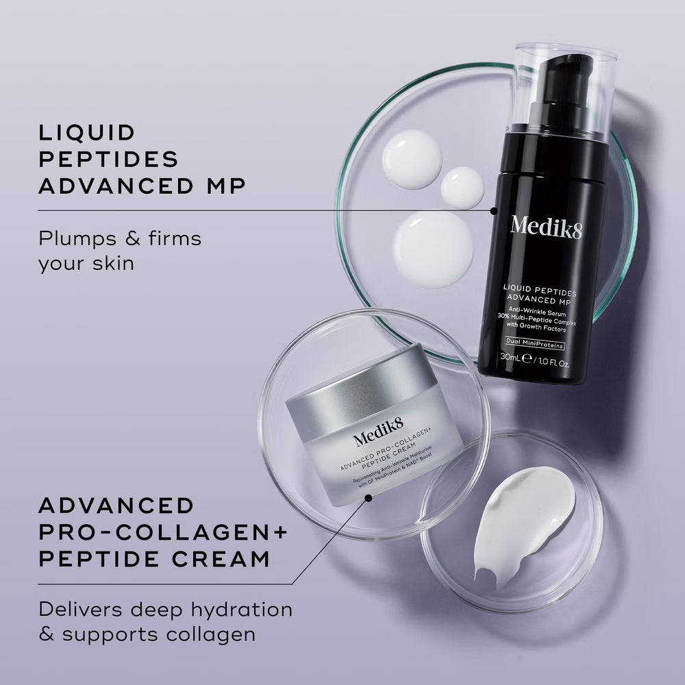 Medik8 Peptide Boosters Kit Liquid Peptides Advanced MP 30ml + Advanced pro-collagen+ Peptide Cream 12.5ml