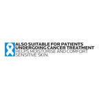 Text indicating product suitability for patients undergoing cancer treatment on a white background