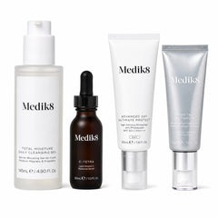 Medik8 Total Moisture Cleansing Gel, C-Tetra, Advanced Day Ultimate Protect SPF50+ & Crystal Retinal 3 Bundle