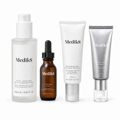 Medik8 Total Moisture Cleansing Gel, C-Tetra Luxe, Advanced Day Ultimate Protect SPF50+ & Crystal Retinal 6 Bundle