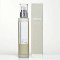 Voya skincare bottle and packaging on a white background
