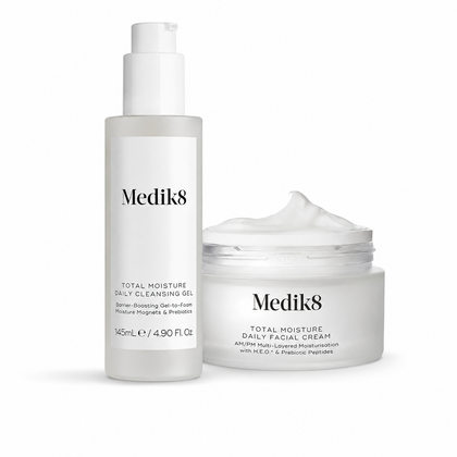 Medik8 Total Moisture Daily Cleansing Gel 145ml + Total Moisture Daily Facial Cream 50ml Bundle