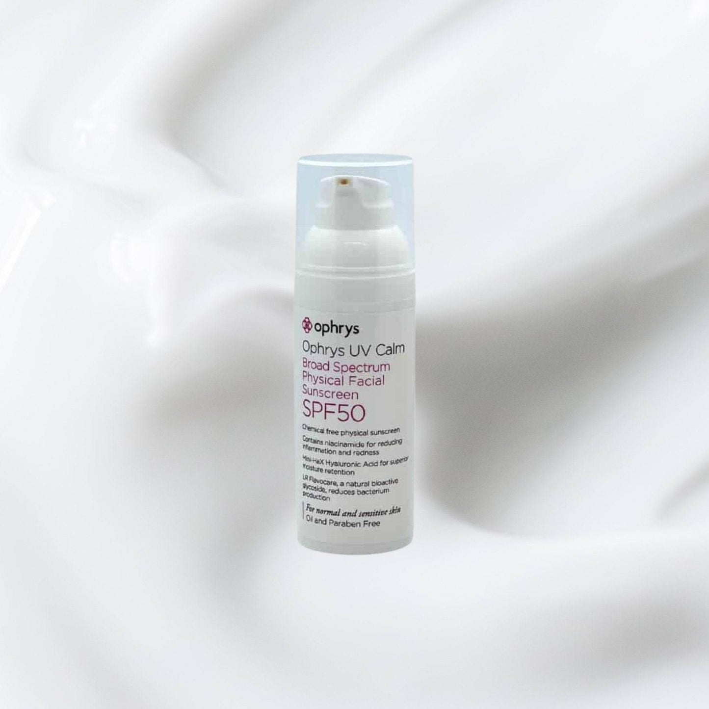 theskinbay.co.uk Ophrys UV Hydrate SPF50 Ophrys Acne/Blemish Prone Dry/Dehydrated Skin Hyaluronic Acid Normal Skin SPF Sunscreen