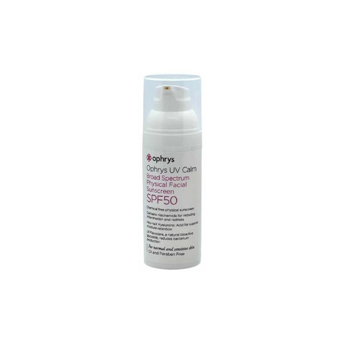 theskinbay.co.uk Ophrys UV Hydrate SPF50 Ophrys Acne/Blemish Prone Dry/Dehydrated Skin Hyaluronic Acid Normal Skin SPF Sunscreen