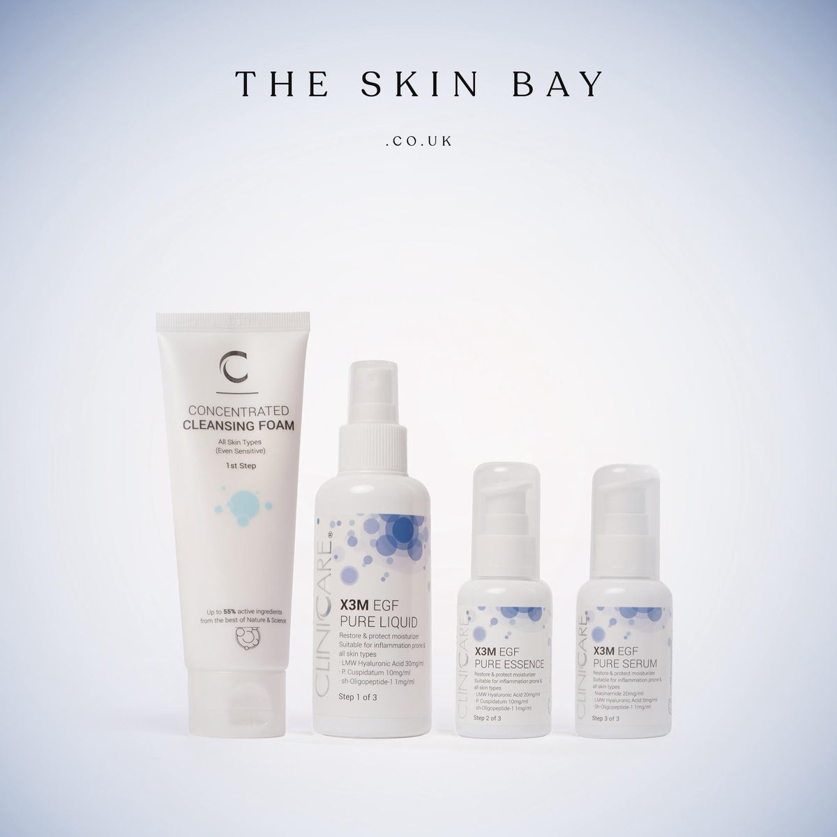 ClinicCare pure Set of skincare products from The Skin Bay with free cleanser