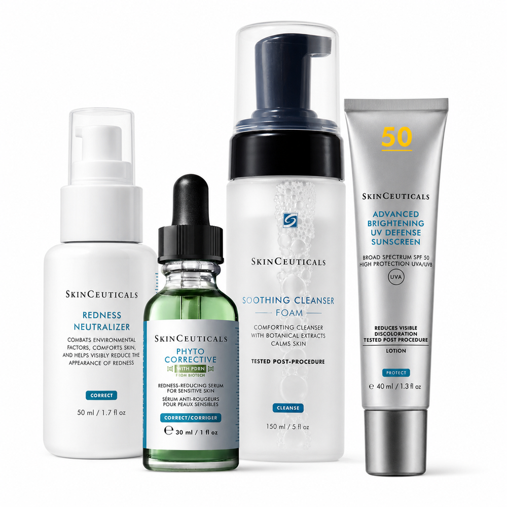 Soothing SkinCeuticals Bundle with SPF50, including Redness Neutralizer 50ml, Phyto Corrective Serum 30ml, Soothing Cleanser 150ml and Advanced Brightening UV Defense SPF 50 40ml
