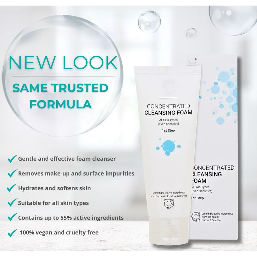New packaging same old formula ClinicCare concentrated cleaning foam 
Make up remover all skin types vegan and cruelty free