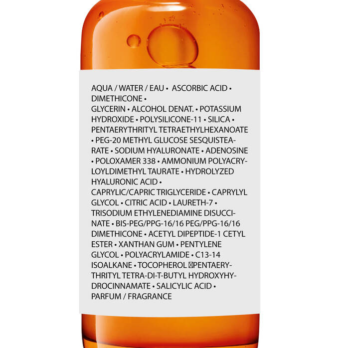 La Roche Posay c12 label displaying a list of ingredients on a white background