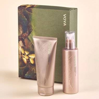 theskinbay.co.uk VOYA GIFT SET FOR BODY SOFTLY DOES IT, SQUEAKY CLEAN 2 x 200ml Voya Bath Certified Organic Health & Wellness Home Spa