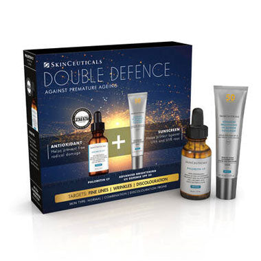 Double Defence Phloretin CF Kit for Combination and Discolouration-Prone Skin, Worth £190